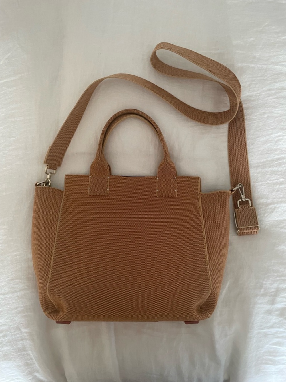 Rothy's Camel/Tan Structured Satchel with Detachable Strap